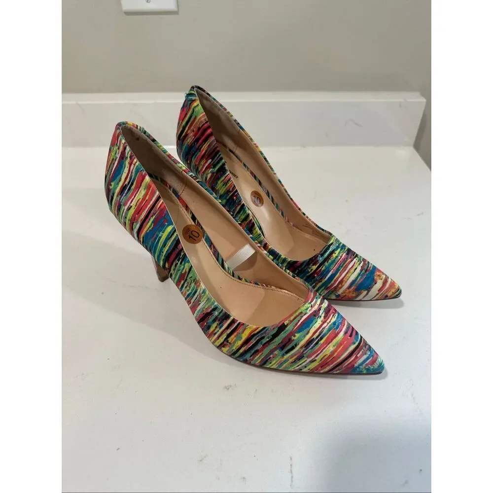 Prabal Gurung for Target Multicolor Striped Stiletto Pumps Size 10